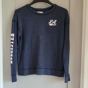 Hollister Blue Long Sleeve Sweatshirt Sporty Style